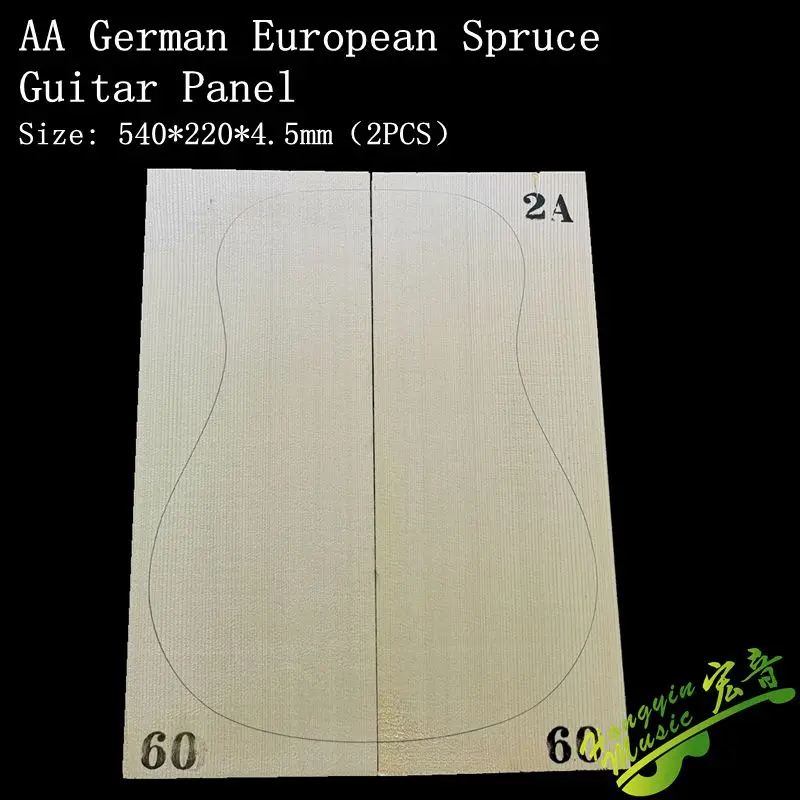 AA High Grade Alps Spruce Full Veneer Guitar Top 41 Inch DIY Wood Guitar Panel Handmade Guitars Making Material 4.5*215*550mm