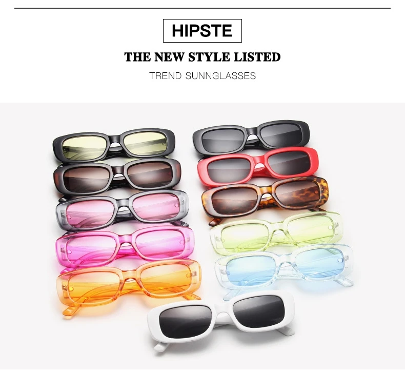 Klassische Weiße Rechteckige frauen Sonnenbrille Neue Mode Kleine Retro Marke Designer Quadrat Sonnenbrille Weibliche Dame Brillen – Detail 6