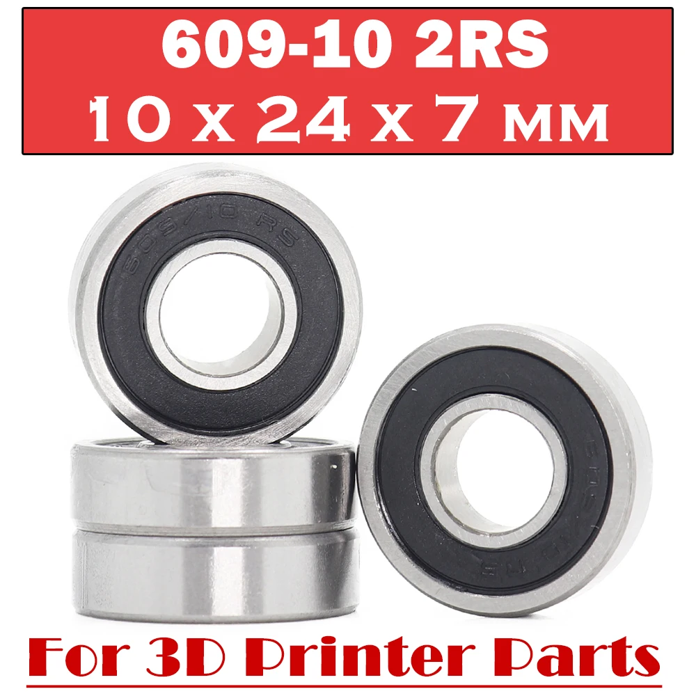 609/10 Bearing ( 4 PCS ) 10*24*7 mm Miniature 609-10 RS Ball Bearings 609/10 RS 2RS Bearing 609/10RS