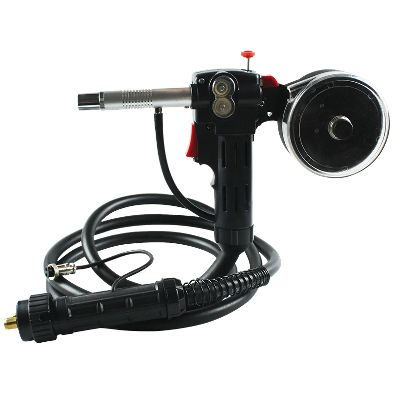 Arma de Soldador Mig de 10 Pés e Metros Alimentador de Fio para Pistola de Solda de Alumínio com Carretel Padrão com Conexão Euro de 24v dc Bico Livre de Motor