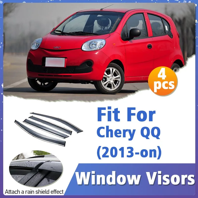 

Козырек Оконный Для Chery QQ 2013-on, 4 шт., обшивка для вентиляционных отверстий, навесы, укрытия, защита от солнца, дождя, дефлектор, автомобильные аксессуары