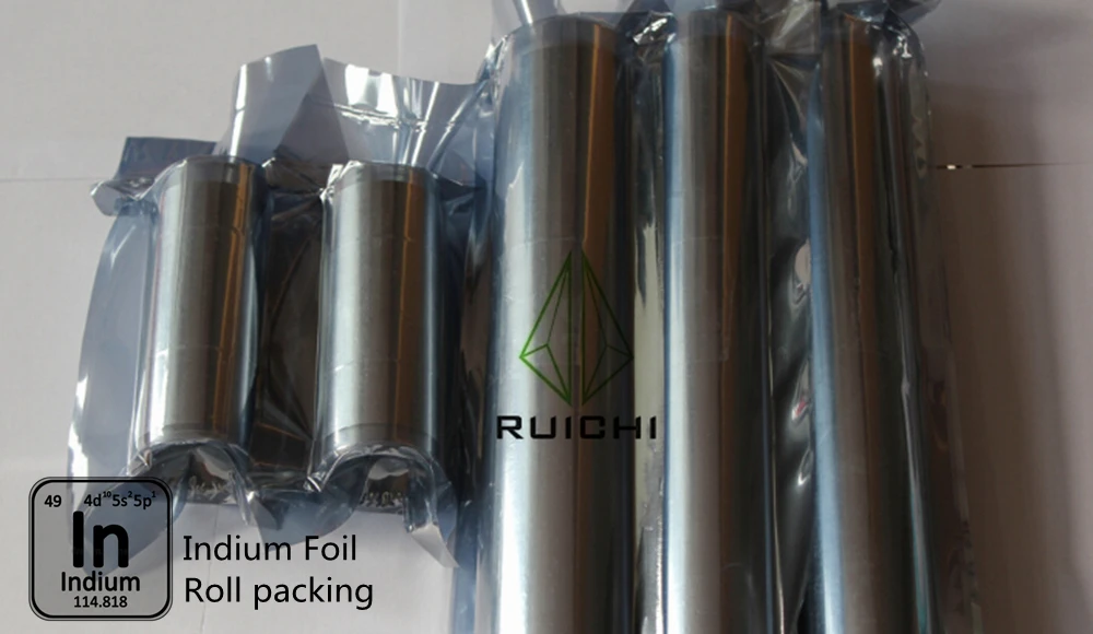 Indium Foil 0.1*100*1000mm RUICHI 99.995% Pure Indium Foil Metal Sheet