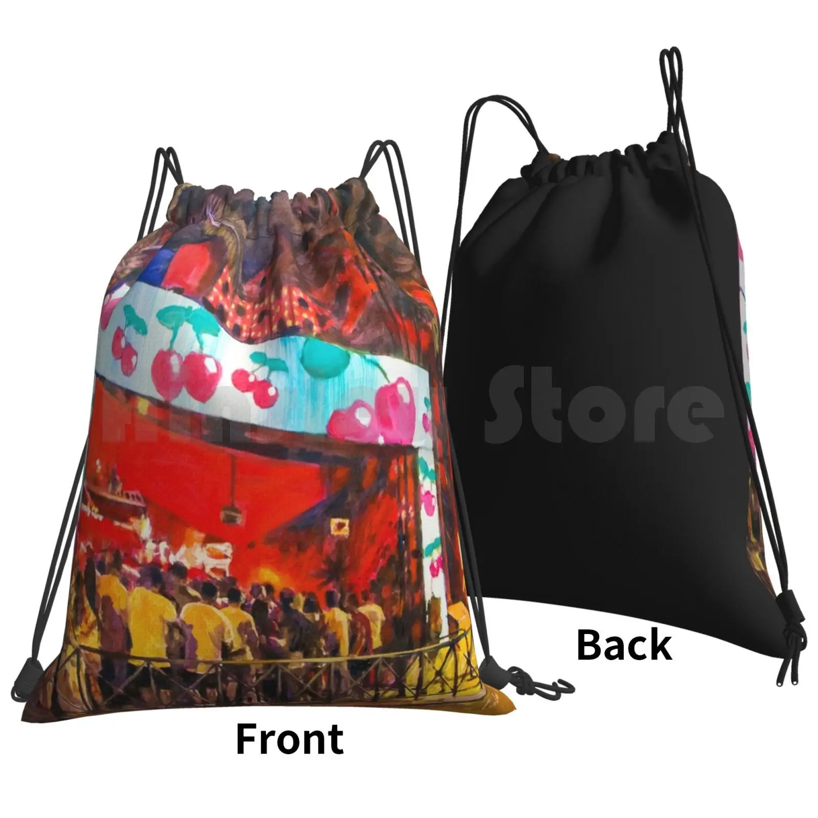 Pacha Nightclub , Ibiza Backpack Drawstring Bag Riding Climbing Gym Bag Pacha Club Music Fashion Style New Look Holiday Sexy