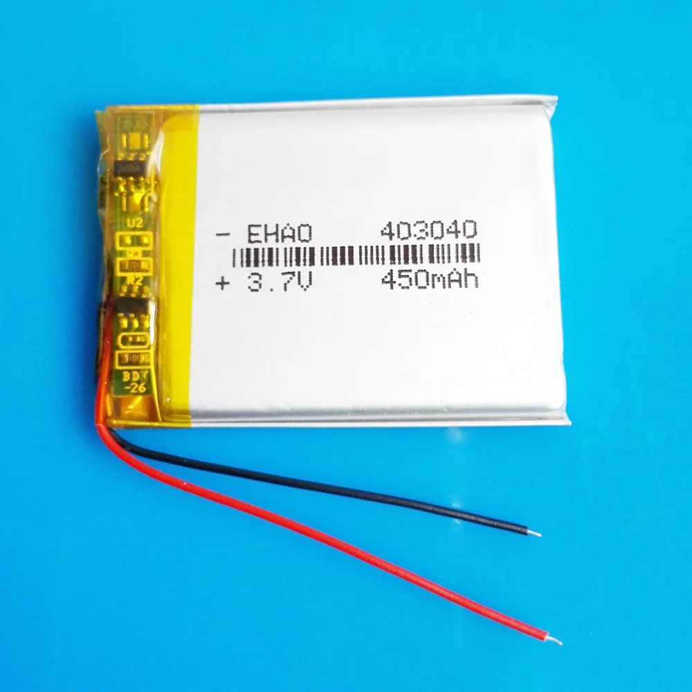 3.7V 450mAh Lithium Polymer LiPo Rechargeable Battery 403040  For Tachograph Car DVR Bluetooth speaker Camera Recorder LED Light