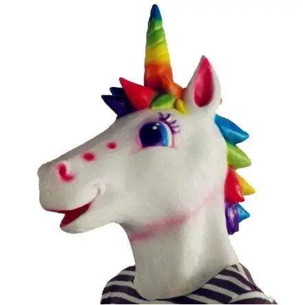 Horse Unicorn Animal Head Mask Creepy Halloween Costume Theater Prop Novelty Party Masks Latex Donkey Zebra Horse Head Mask