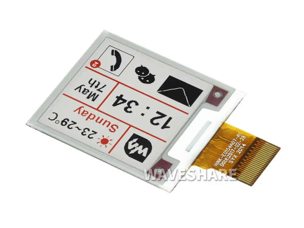 Waveshare 1.54 polegadas e-ink display bruto de três cores e-paper sem PCB 200x200 interface SPI para Raspberry Pi / STM32