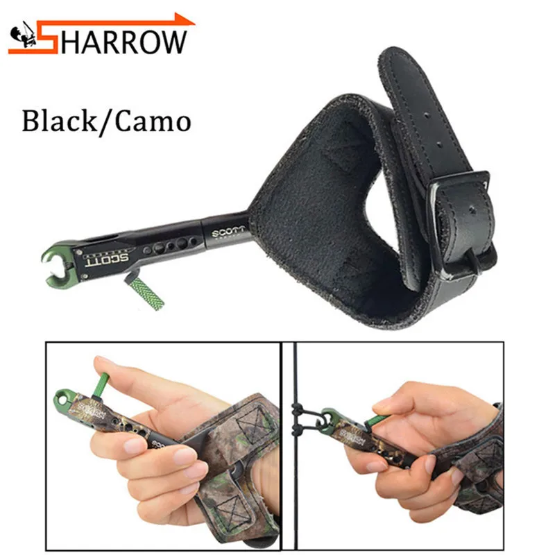 

1pc Compound Bow Release Aids Adjustable 360degree Rotary Caliper Wrist Sling Bow Shooting Trigger For Arrow Archery Hunting