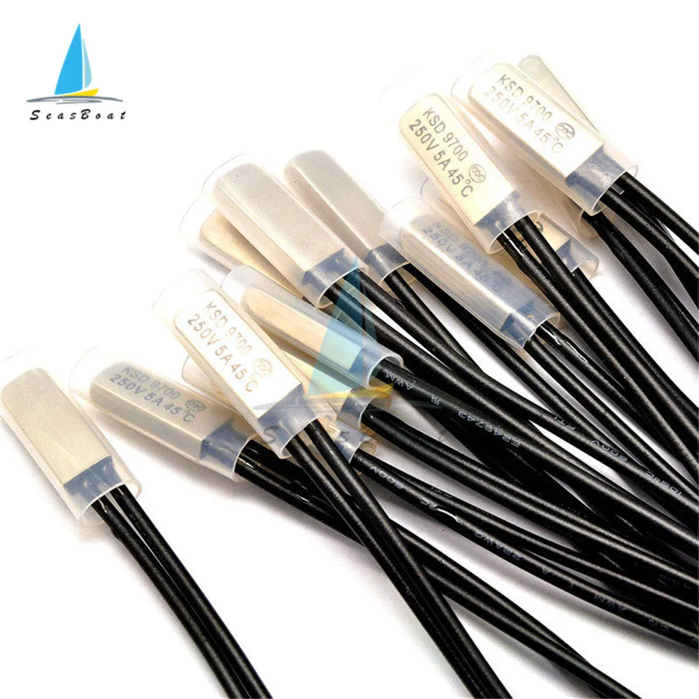 BỘ 5 Bình Giữ Nhiệt 5A 250V KSD9700 40C 45C 50C 55C 60C 65C Lưỡng Kim Đĩa Nhiệt Độ Công Tắc N/O nhiệt Bảo Vệ độ C