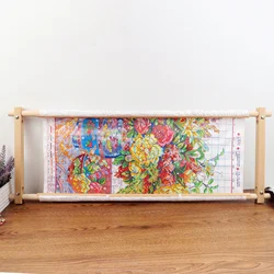 Embroidery Tapestry Scroll Frame Rectangle Wooden Tapestry Scroll Embroidery Silk-painting Frame Stitching Frame