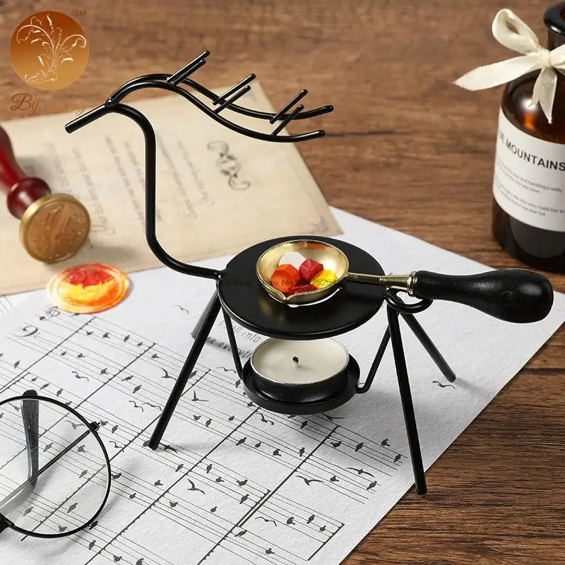 Solid Wood Oven Furnace Retro Wax Stove Wax Seal Melting Furnace Wax Pot Beads Sticks Heater Stamp Craft Gift Decorative