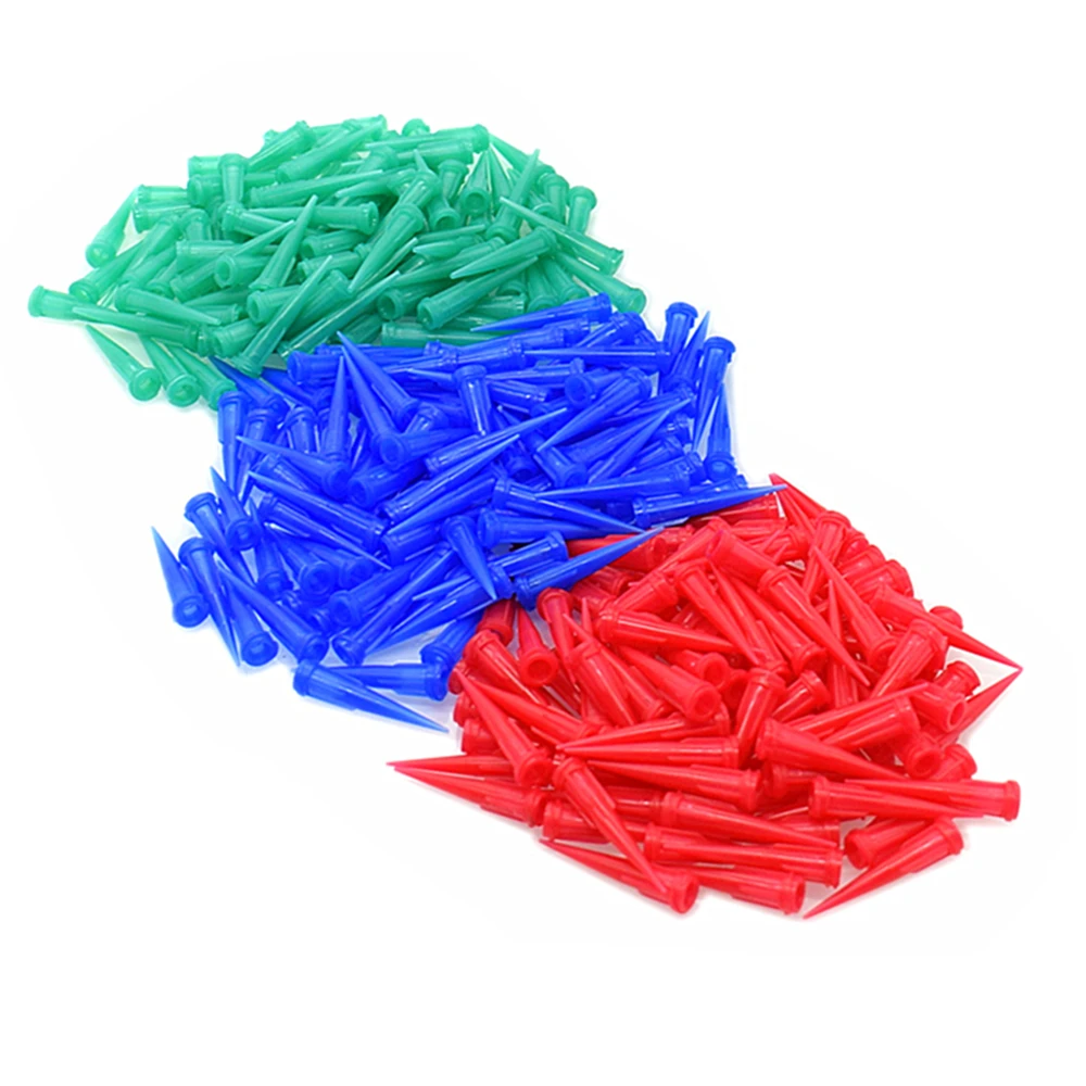 300 pz punte di erogazione coniche erogazione adesiva ago di plastica 18G 22G 25G punte smussate coniche aghi per Dispenser di colla liquida