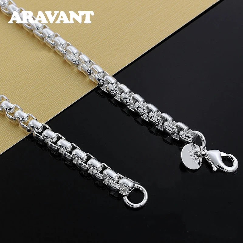 Aravant 925 Silber 5mm Box Kette Halsketten für Frauen Männer Modeschmuck