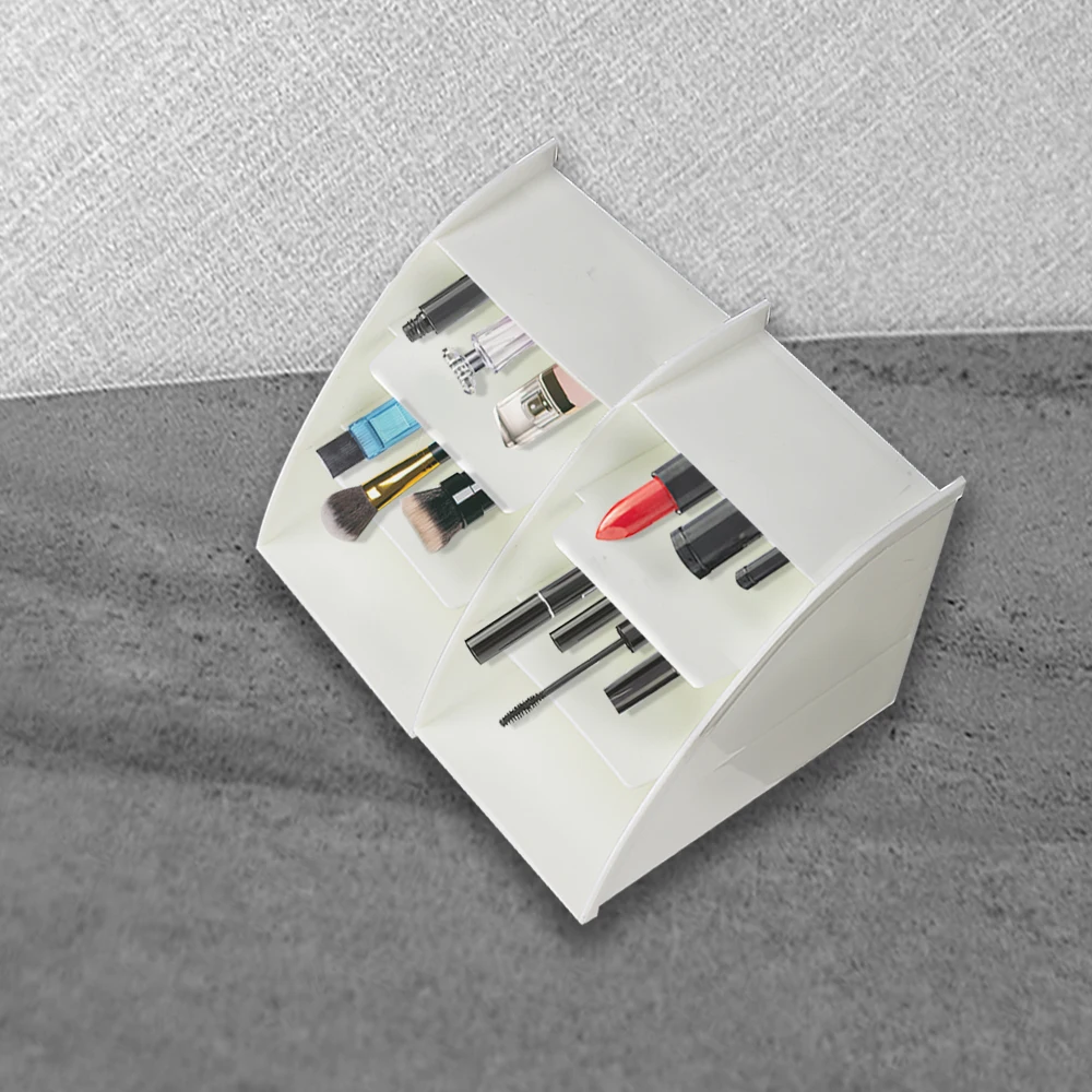Home Office Stand Holder Cosmetics Desktop Storage Case Stationery Phone Organizer TV Remote Control Box 3 Grid