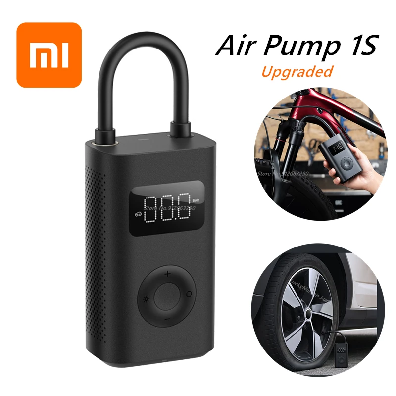 

Xiaomi Portable Tire Air Compressor 1S Smart Digital Tire Pressure Detection Electric Inflator Pump For Car Tyres Football Bike