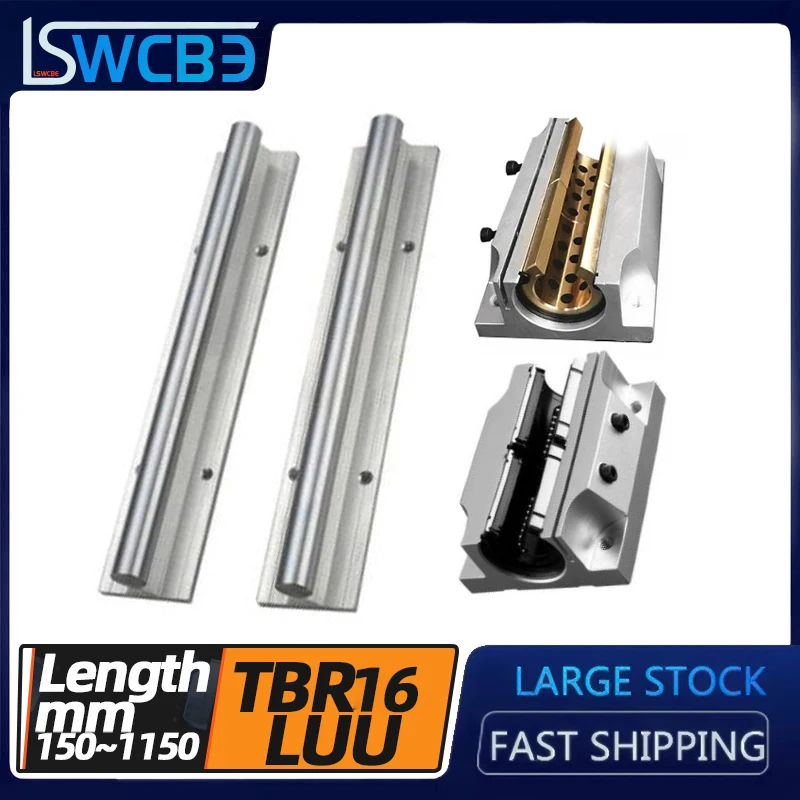 

Lengthen TBR Box-type Linear Guide Rail TBR16 Length 150-1150mm And TBR16LUU Flange Copper Sleeve Slider Block CNC Parts