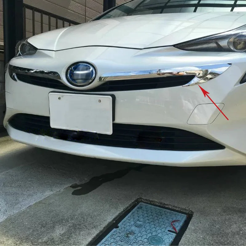 For Toyota Prius 2016 2017 2018 ABS Chrome Car Front Grill Moulding Cover Trim Grille Molding Garnish Strip Exterior Accessories