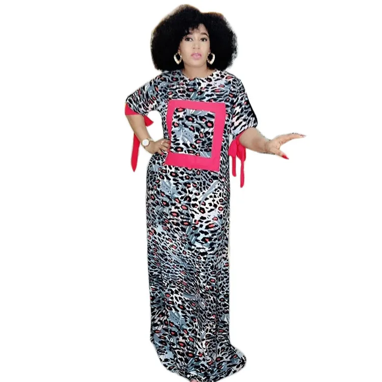 

2020 new arrival autumn sexy african women o-neck polyester printing long dress