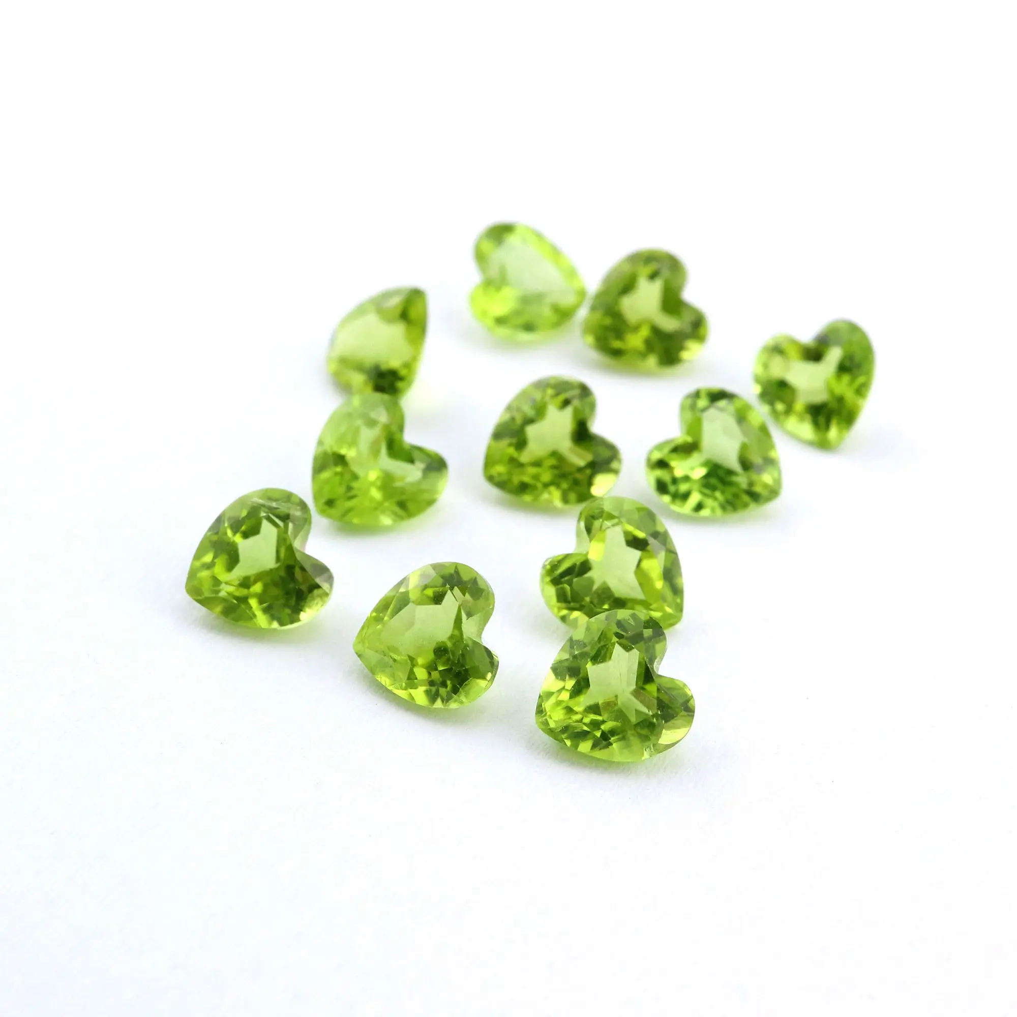 1Pcs Heart Green Peridot August Birthstone Faceted Cut Loose Gemstone Natural Semi Precious Stone DIY Jewelry Supplies 4130010