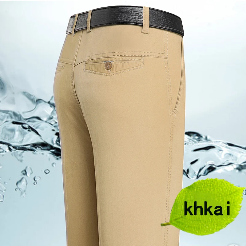 Spring and Summer Brand Men\'s Trousers Middle-aged Men Trousers Thin Casual Solid Color Loose Pant High Waist Man Trouser Pant