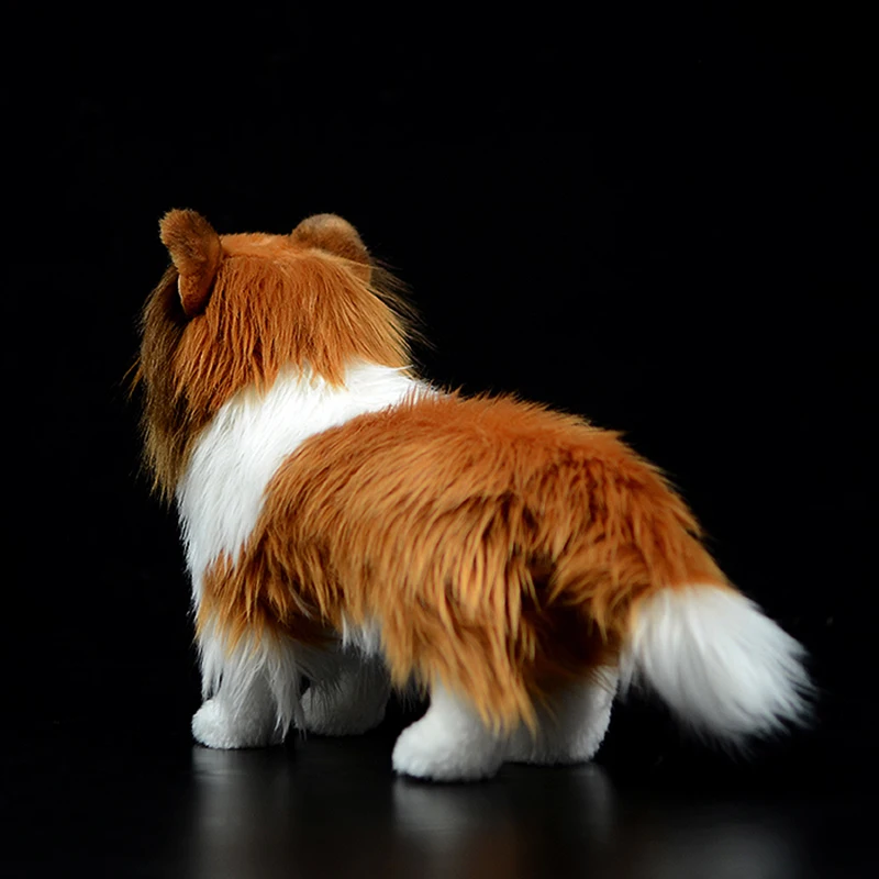 Cute Simulation Collie Stuffed Plush Toy Sheltie Shetland Sheepdog Doll Collie-rough Coated Real Life Animal Model For Kids Gift