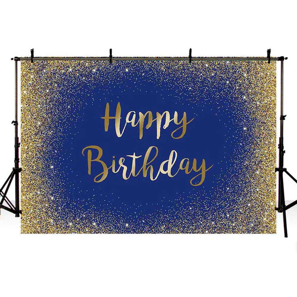 Avezano feliz aniversário pano de fundo brilho brilhante ouro prata crianças adulto personalizado aniversário fundo para fotografia adereços
