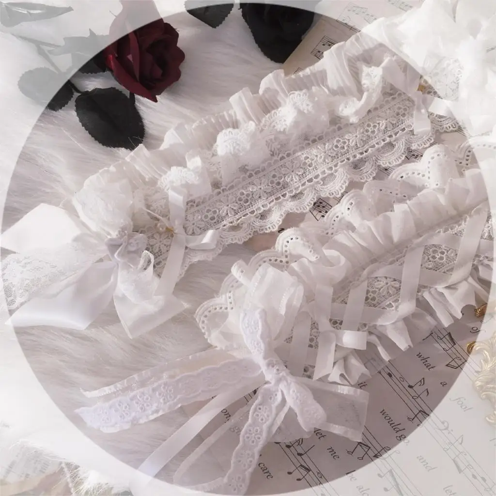 Original homemade Lolita element hair band pure white fairy gas retro Lolita style hair accessories