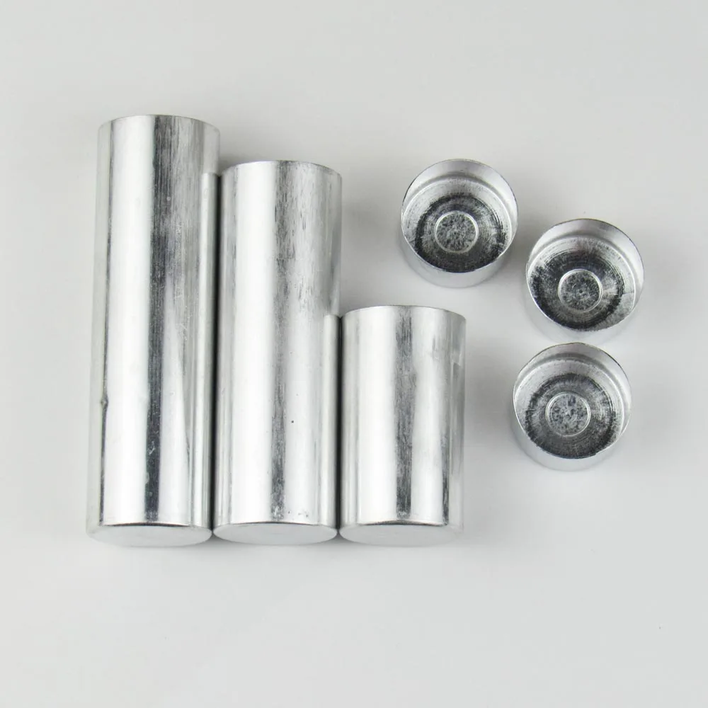 200pcs Dental Lab Material Aluminum Empty Cartridges Tube With Cover For Flexible Acrylic Resin Diameter 25.5mm