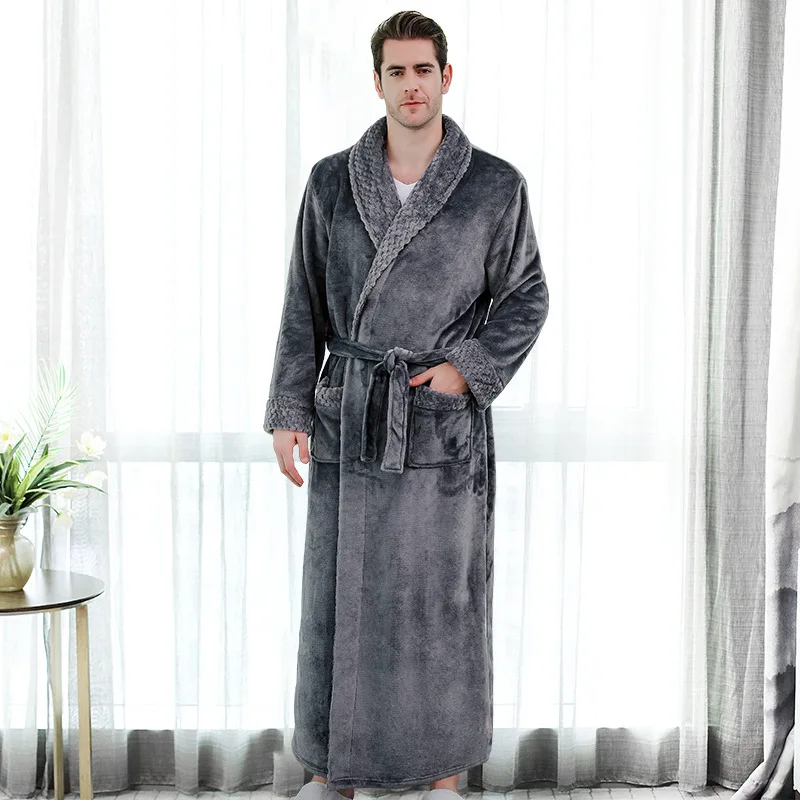 Aanpassen Nama Datum Vrouwen Mannen Warm Dobby Coral Fleece Badjas Winter Dikke Flanel Thermische Kimono Dressing Gown Bruid Peignoir