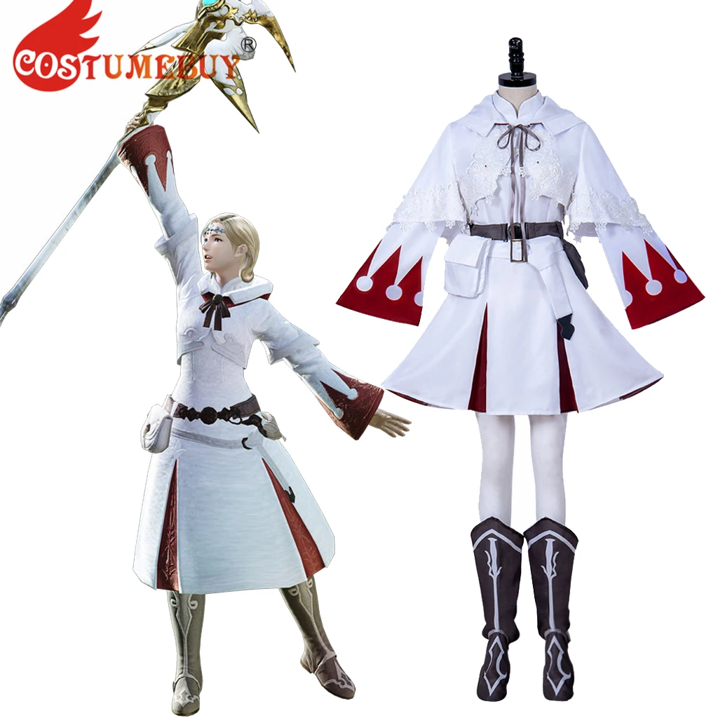 

CostumeBuy Game Final Fantasy XIV 14 White Mage Cosplay Costume Outfit Adult Halloween Party Women Cosplay Dress Custom Made