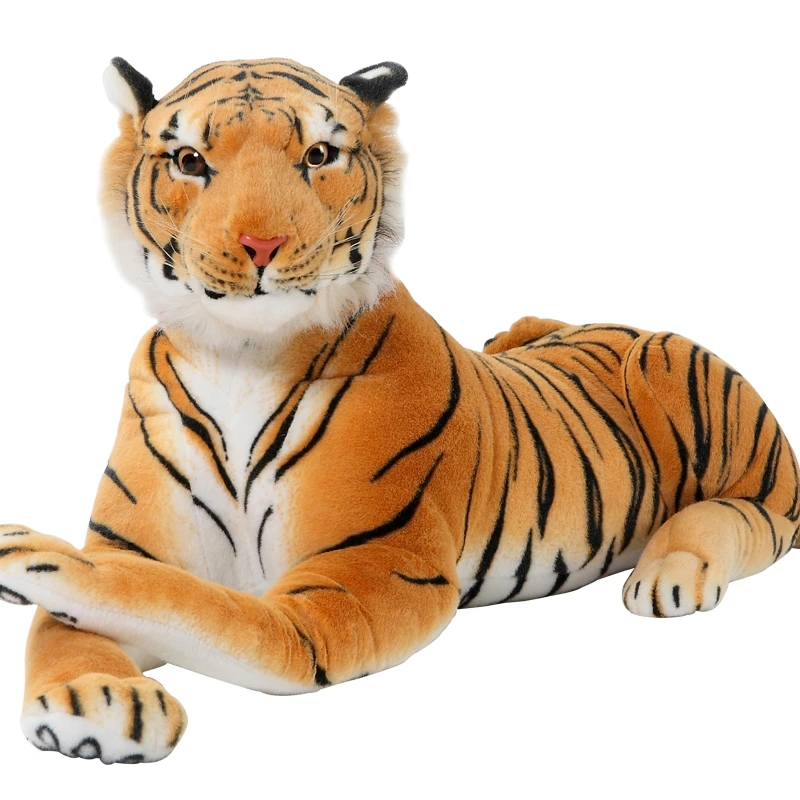 Gran 85 cm tigre amarillo propenso tigre de peluche de juguete tigre artificial muñeca suave regalo de cumpleaños regalo de Navidad b2755