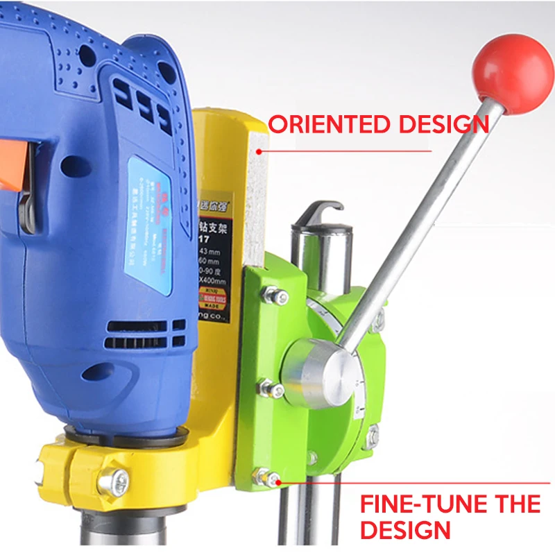Miniq BG6117 Bankje Boor Stand/Druk Mini Elektrische Boor Carrier Beugel 90 Graden Roterende Vaste Frame Werkbank Klem