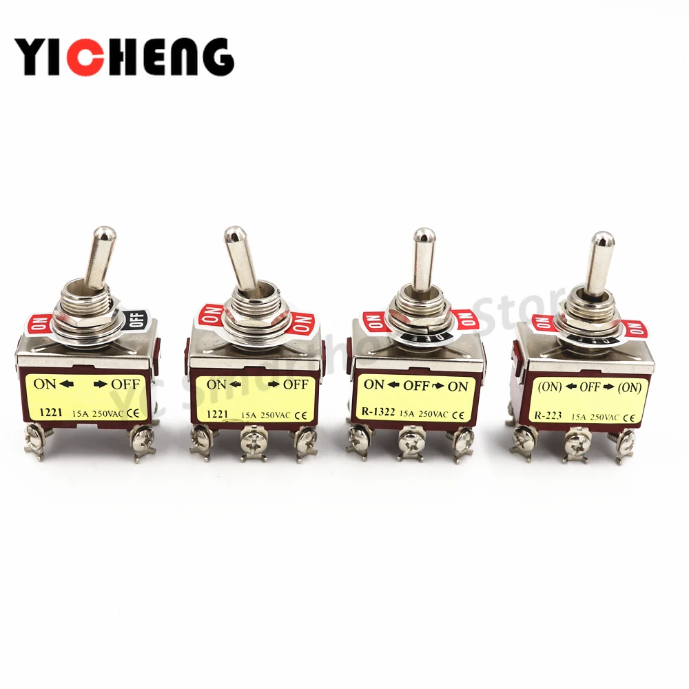 1Pcs คุณภาพสูง 12 มม.สลับสวิทช์สวิทช์จับ Momentary สลับ/Self-locking สลับฟุตทองแดงเปลวไฟทนไฟเชลล์ SPDT