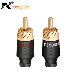 4Pcs/2Pair Luxury Soldering RCA Plug Jack Connector Speaker Audio Output/Input Adapter Plug Gold plated Earphone connector jack