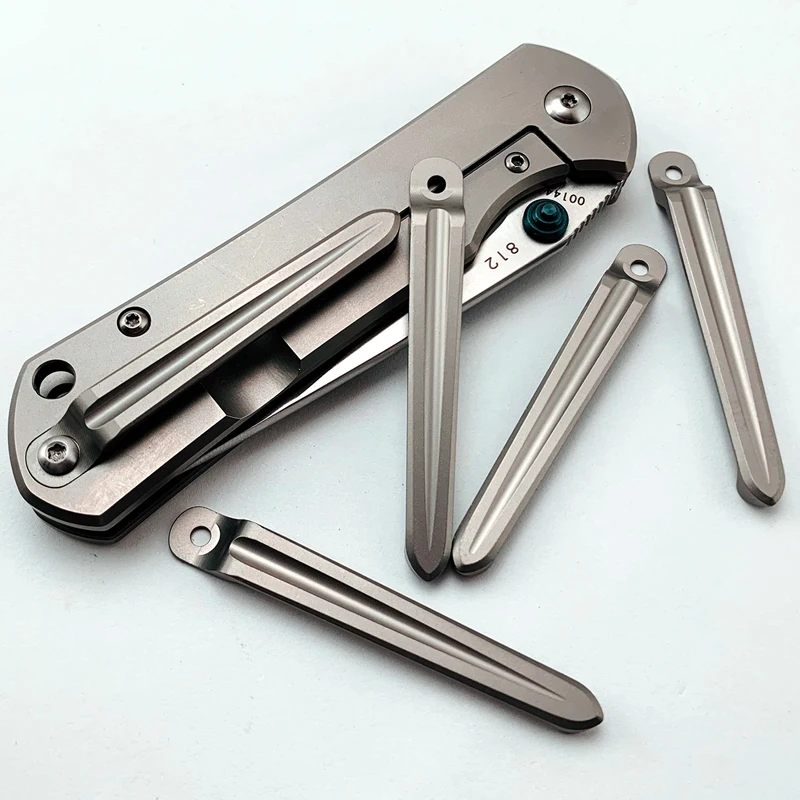 1piece Back Clip Titanium 812 Titanium Alloy One-piece Back Clip 901 902 9103 Knife Back Clip