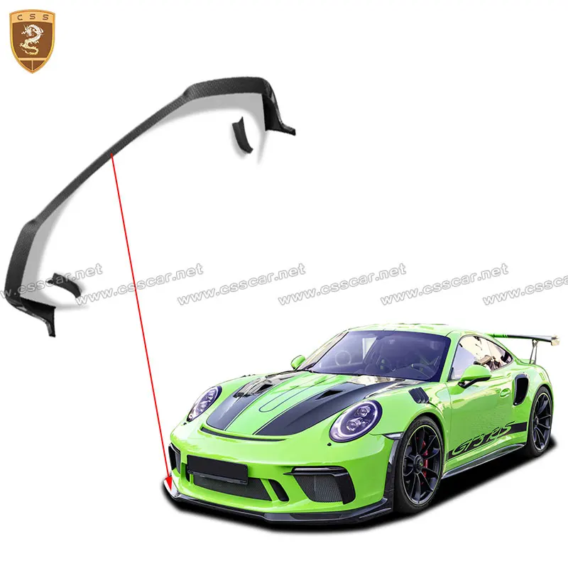 CSSYL Full Dry Carbon Fiber Front Lip Fit For Porsch 991.2 GT3 RS Style Rear Wing Auto Part