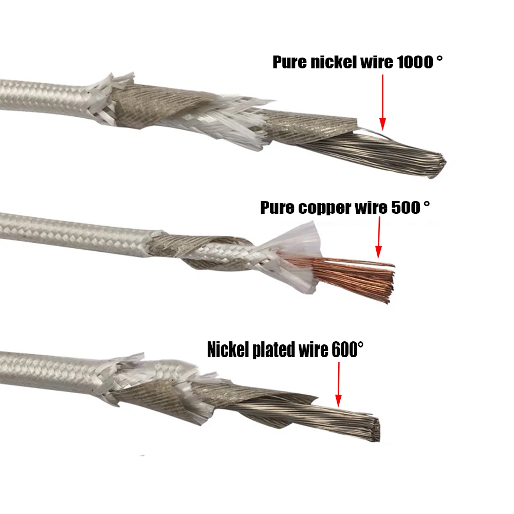 1/1.5/2.5/4/6 Sqaure Mica Gewikkeld Draad Elektromagnetische Pure Nikkel Kabel Gass Fiber Gevlochten 1000 Graden Hoge Temperatuur Draad