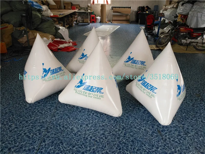 Cheap sale 1.5 meters pvc water inflatable buoys Water triangle floating sign Water inflatable advertising buoy