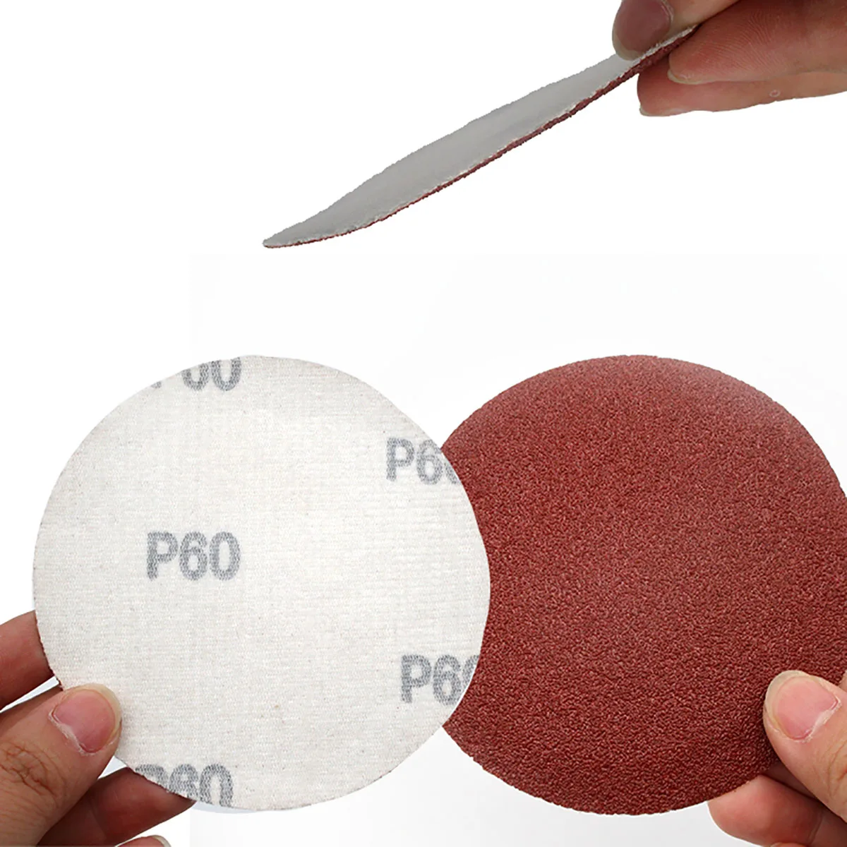 20 pz 4 pollici 100mm Hook & Loop dischi abrasivi rosso ossido di alluminio carta vetrata a secco da 60 a 2000 grana per levigatura lucidatura metallo legno
