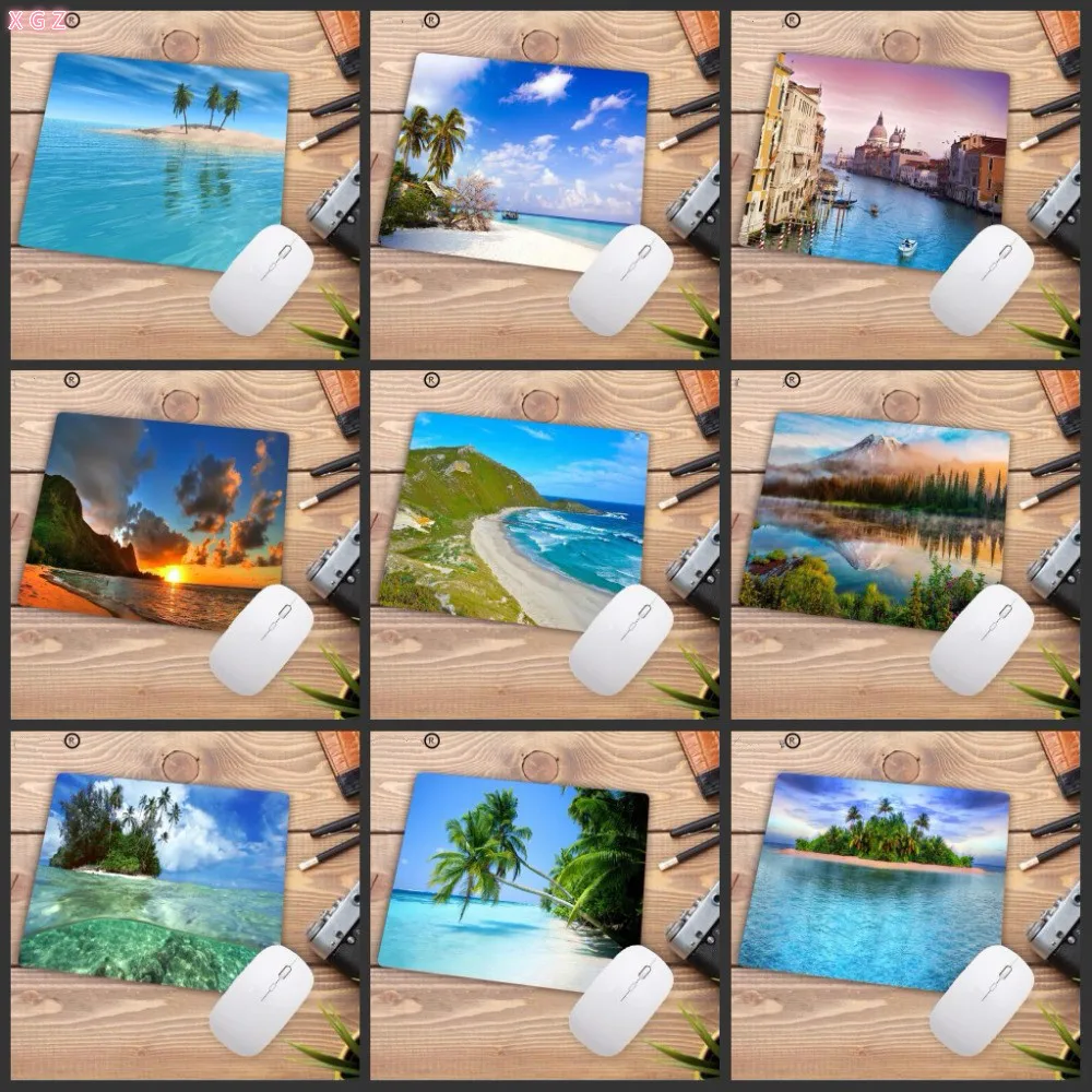 XGZ Beach Palm Island Background  Anti-Slip Gaming Speed MousePad 180x220x2mm Cool Design Table Mat Player Rubber Laptop