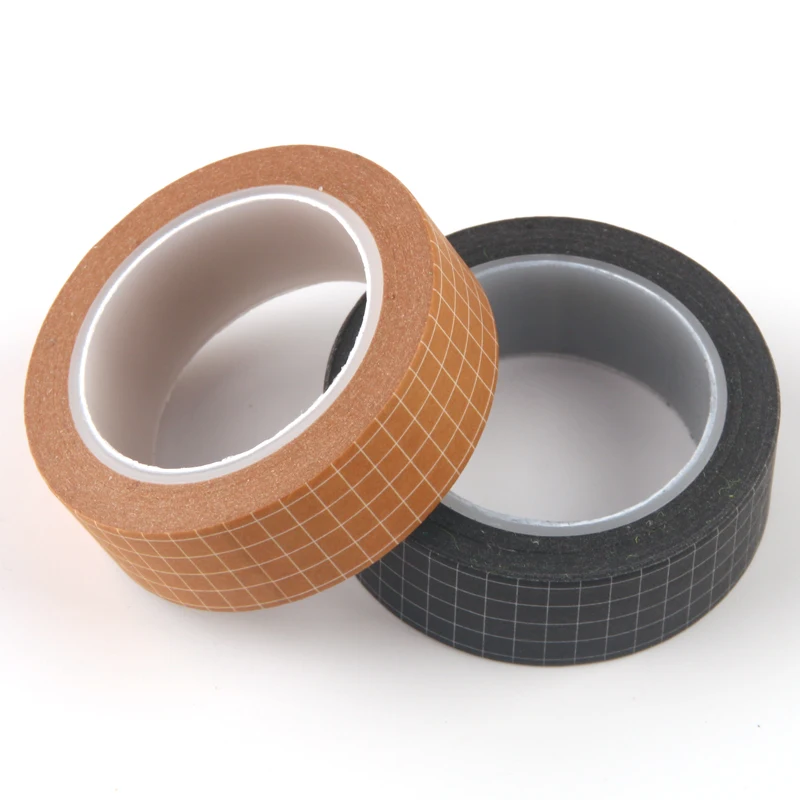 10M Black and White Grid Washi Tape Japanese Paper DIY Planner Masking Tape Adhesive Tapes Stickers Decorative Stationery