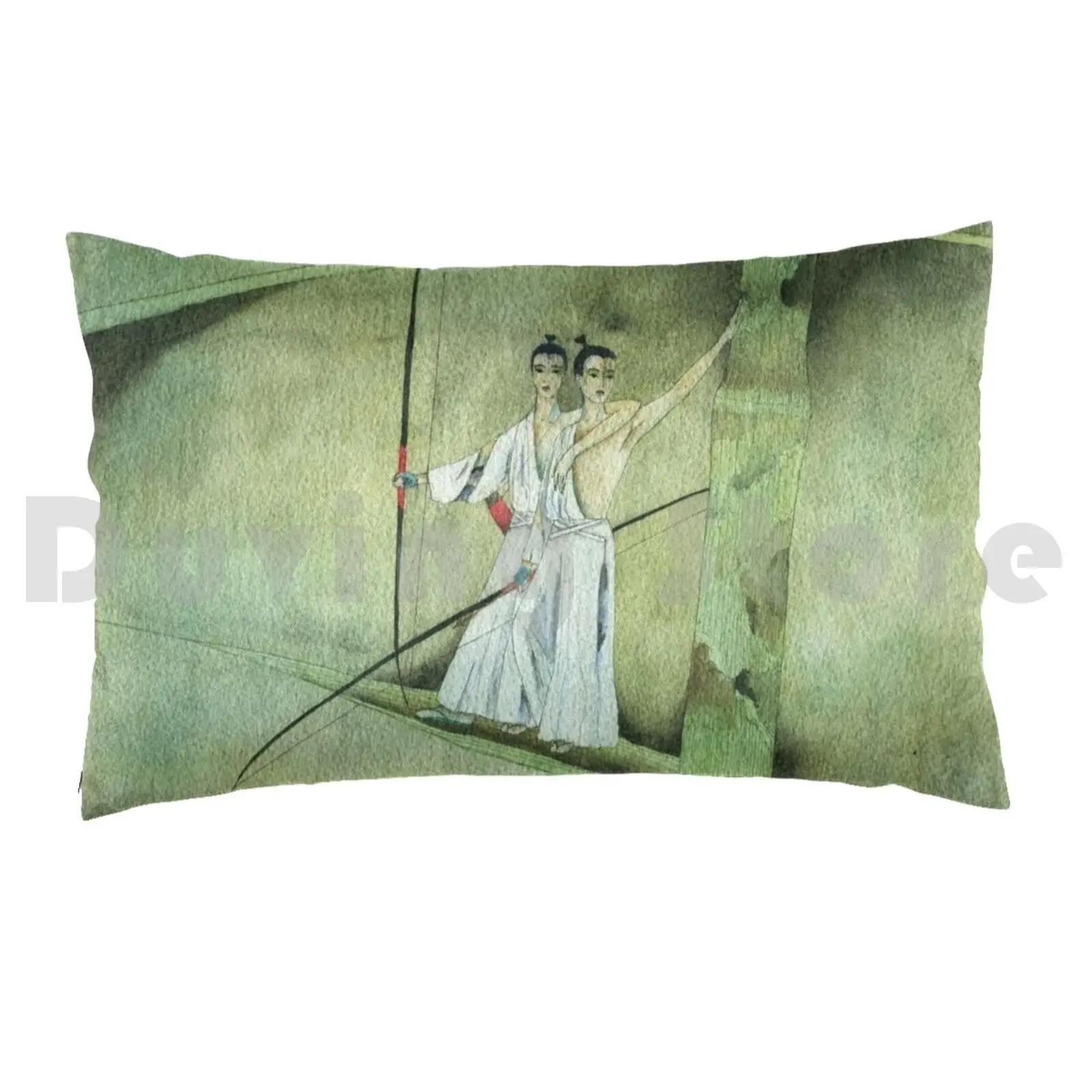 Soul Mate Pillow Case Printed 50x75 Hollywutz Soulmates Almas Gemelas Japan Arc Longbow Hakama Heron Great