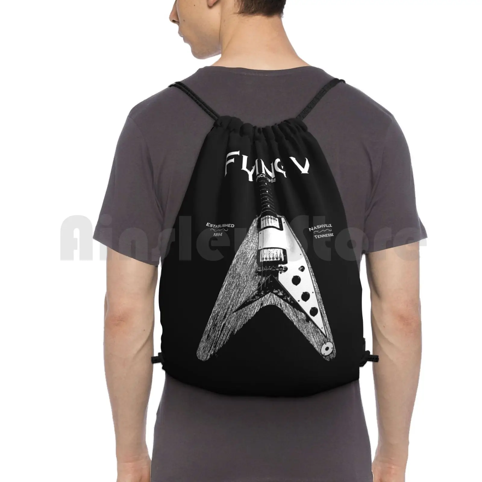 

The Flying V Backpack Drawstring Bag Riding Climbing Gym Bag Flying V Guitar Guitar Guitars Electric Guitar Music N Roll