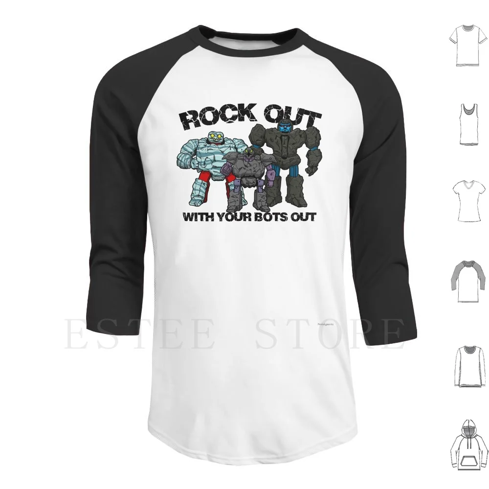 Rock Out With Rock Bots Hoodie Long Sleeve Rocks Bots Robot Lords Rocklords 80s Toys 80s Cartoons Gobots