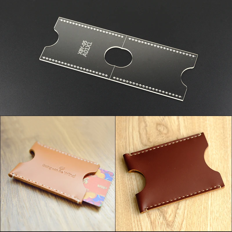 YOMDID akrylowe etui na karty szablon skórzany szablon narzędzia DIY rzemieślnicze skórzany akrylowy szablon outil cuir artisanat