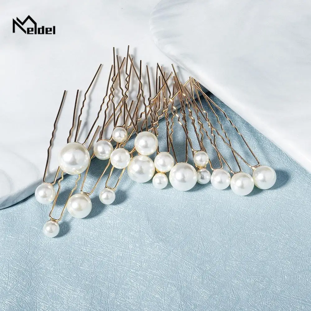 Bridal headdress hair pin 18 pearl hairpin U-shaped mix and match pearl pin ladies hair accessories U-shaped daily jewelry