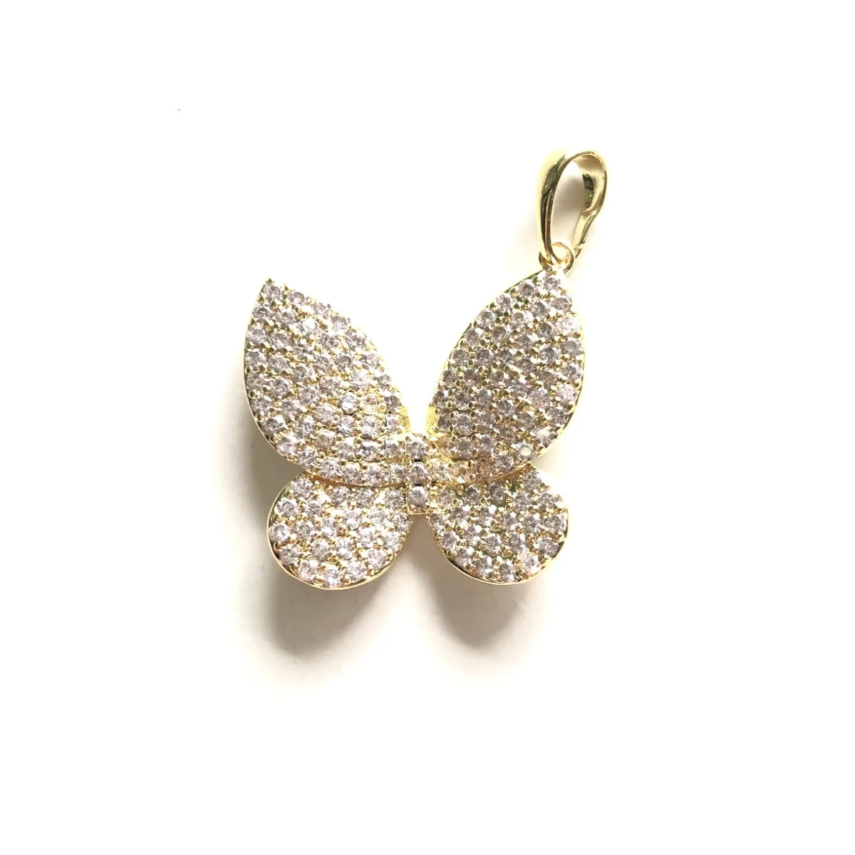 5pcs Butterfly Charms for Women Bracelet Making Bling Cubic Zirconia Pendant Necklace Clear Black Rhinestone Jewelry Accessories
