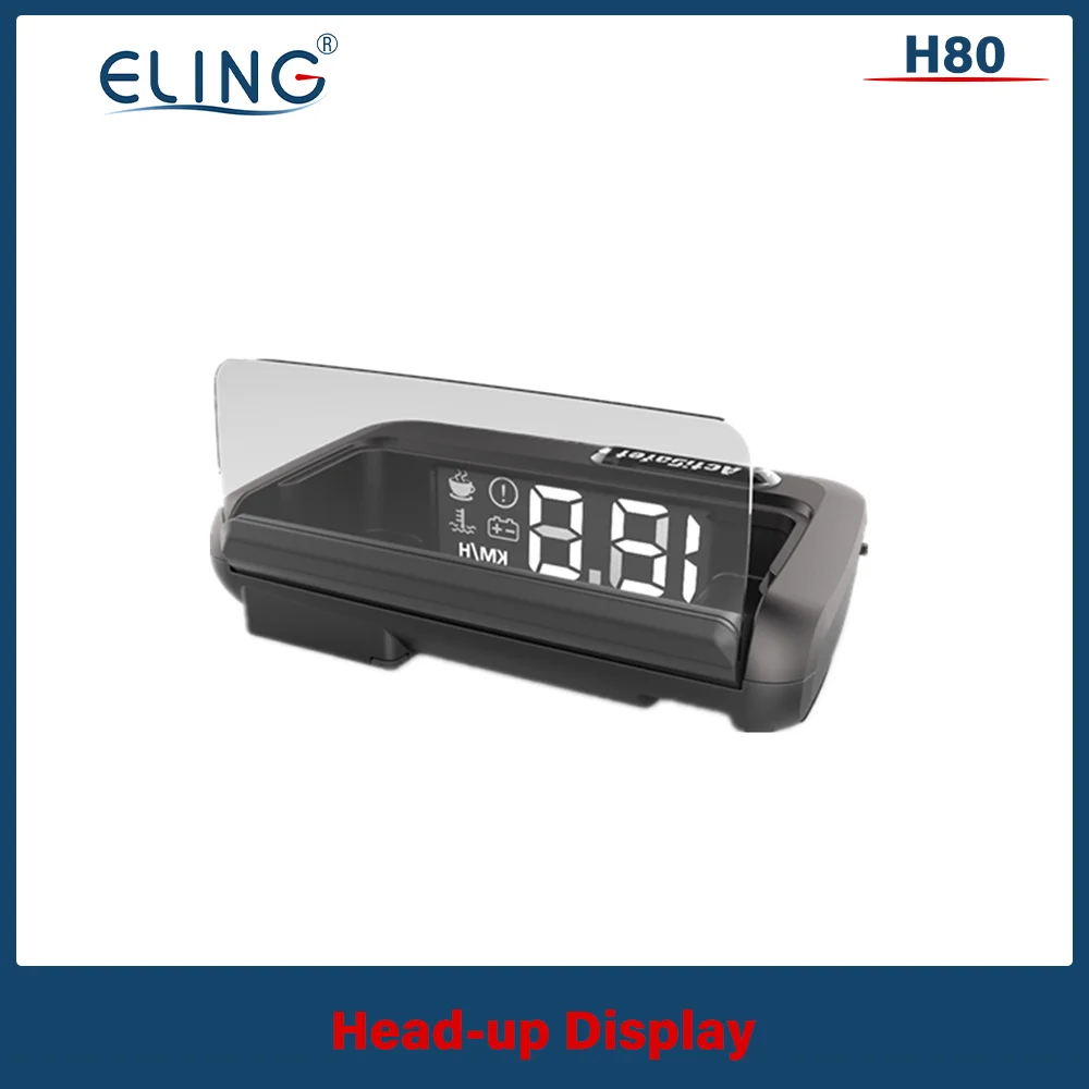 

ELING Mirror Car OBD Head Up Display New HUD Projector Speedometer Security Alarm Mileage Water temp Overspeed RPM Voltage