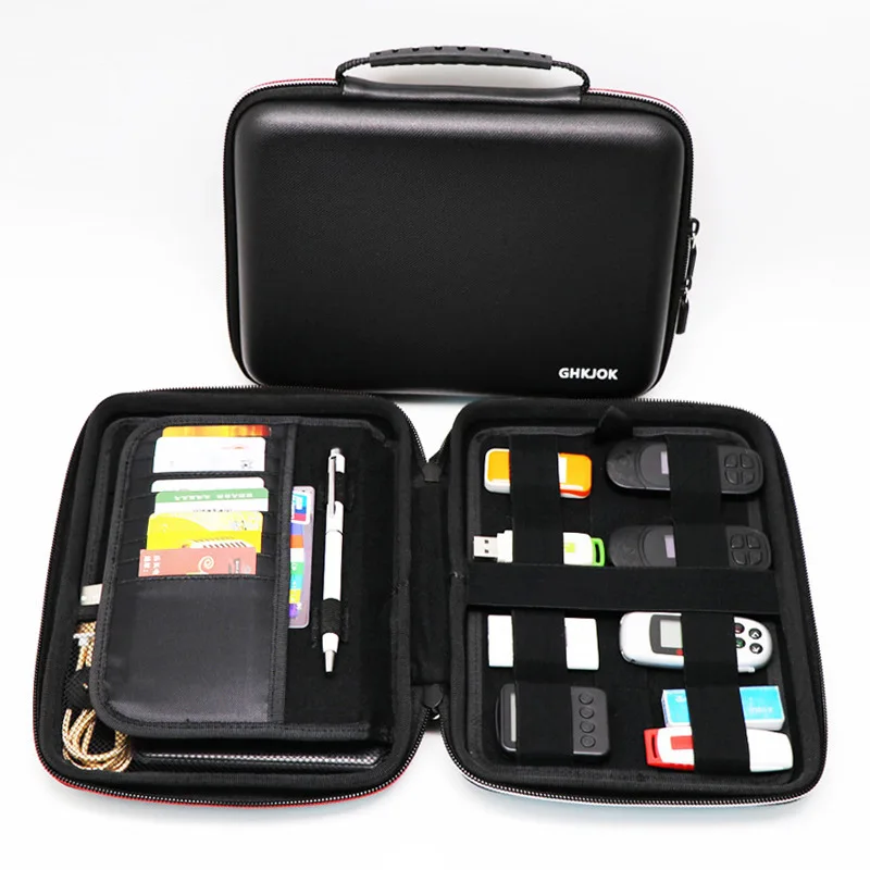 Caso de disco rígido portátil, USB Flash Drive Case, grande capacidade, impermeável, à prova de choque, Acessórios eletrônicos Organizer, Universal