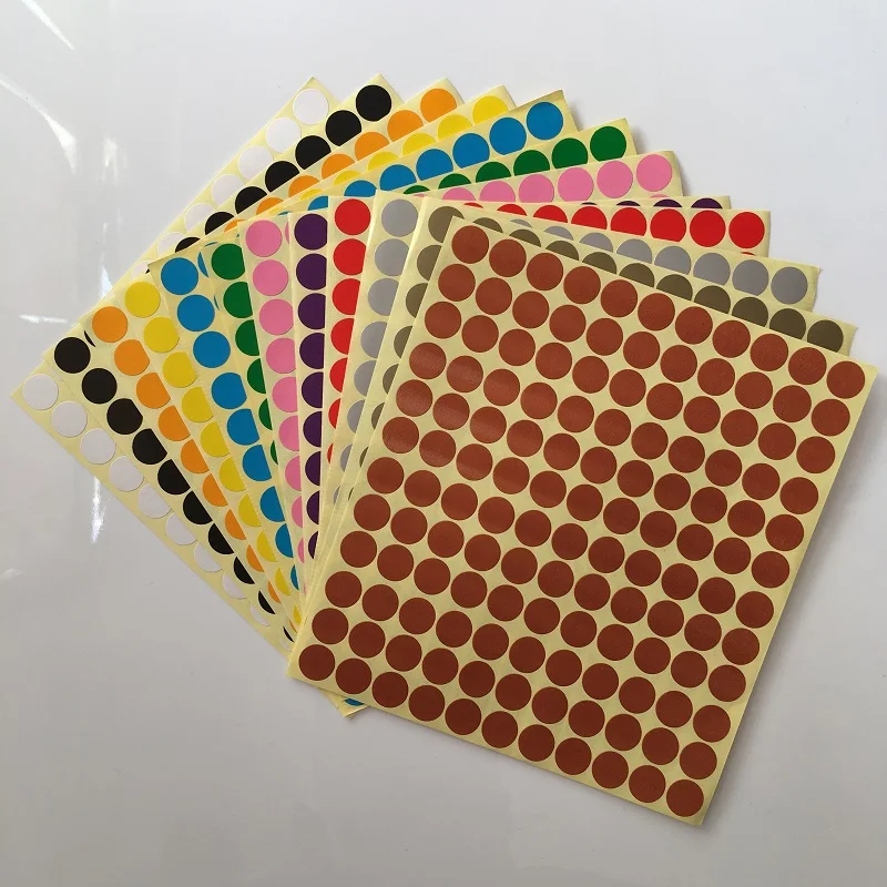 Stiker Perekat Diri Label Dot Pengkodean Bundar Pemasok Kantor Sekolah Stiker Harga Dot Lingkaran Kecil Warna Campuran 6Mm 10Mm 16Mm