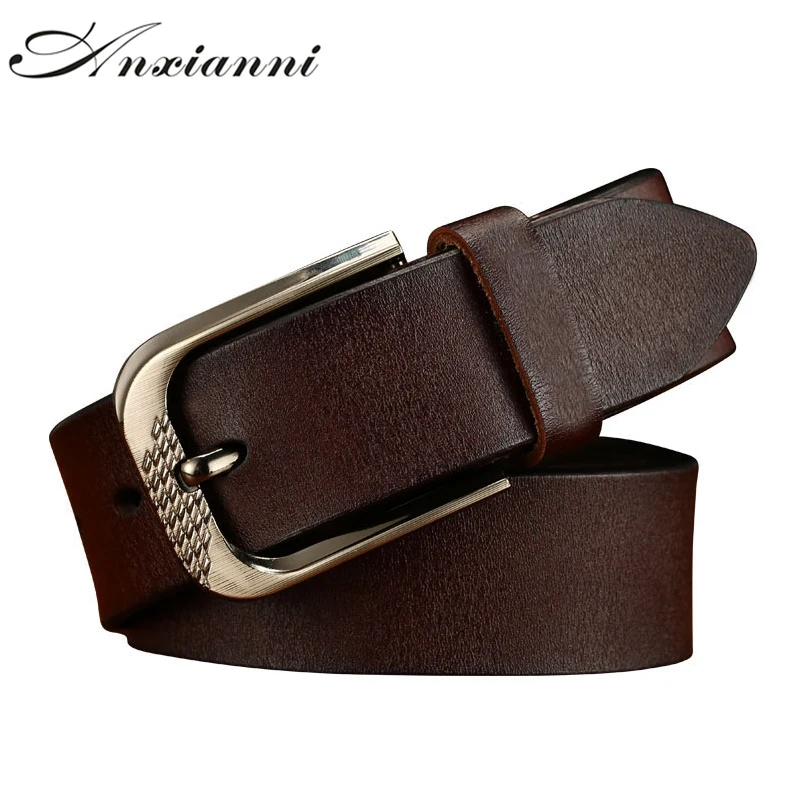 

Anxianni Luxury Strap High Quality Genuine Leather Belt for Men Fashion Classic Pin Buckle Male Business Belt